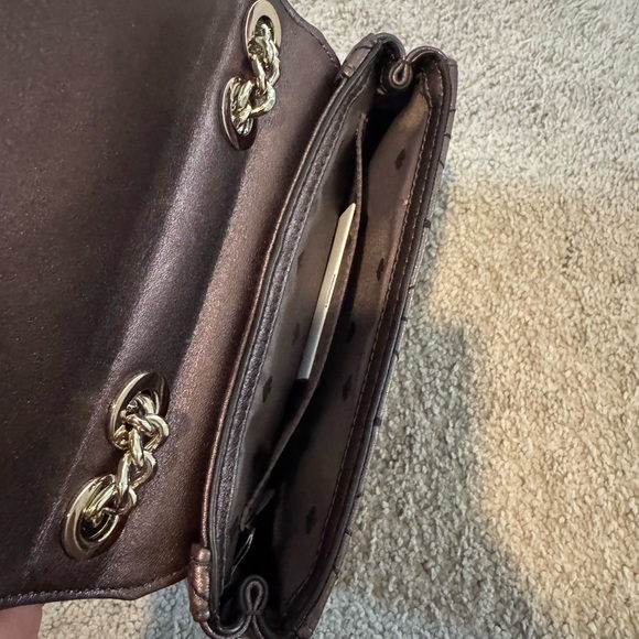 Kate Spade Metallic Pewter Quilted Crossbody Bag - Picture 2 of 2